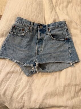 Levi's 501 Light Blue Denim Cutoff Shorts